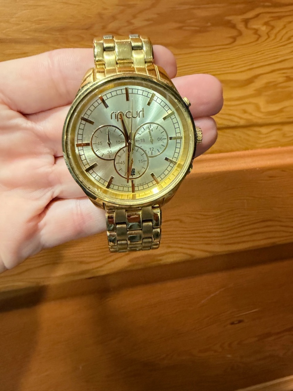 Rip Curl Gold-Tone Chronograph Watch